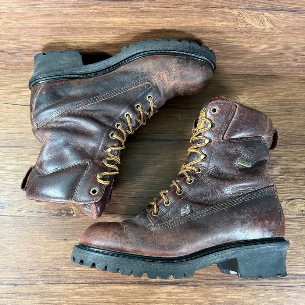 JUSTIN Work Boots‎ Gore-Tex Leather Lace Up Shoes Men’s Size 11.5